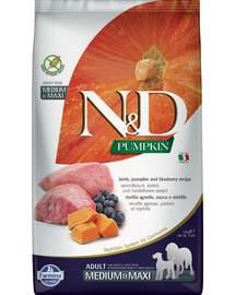 N&D Adult medium/maxi Hrana uscata caini talie medie si mare, cu miel, dovleac si afine 12 kg